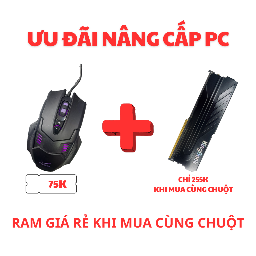 COMBO GIÁ SỐC CHUỘT GAMING FENIFOX GM102 + RAM DDR4 8GB KINGBANK 2666MHZ